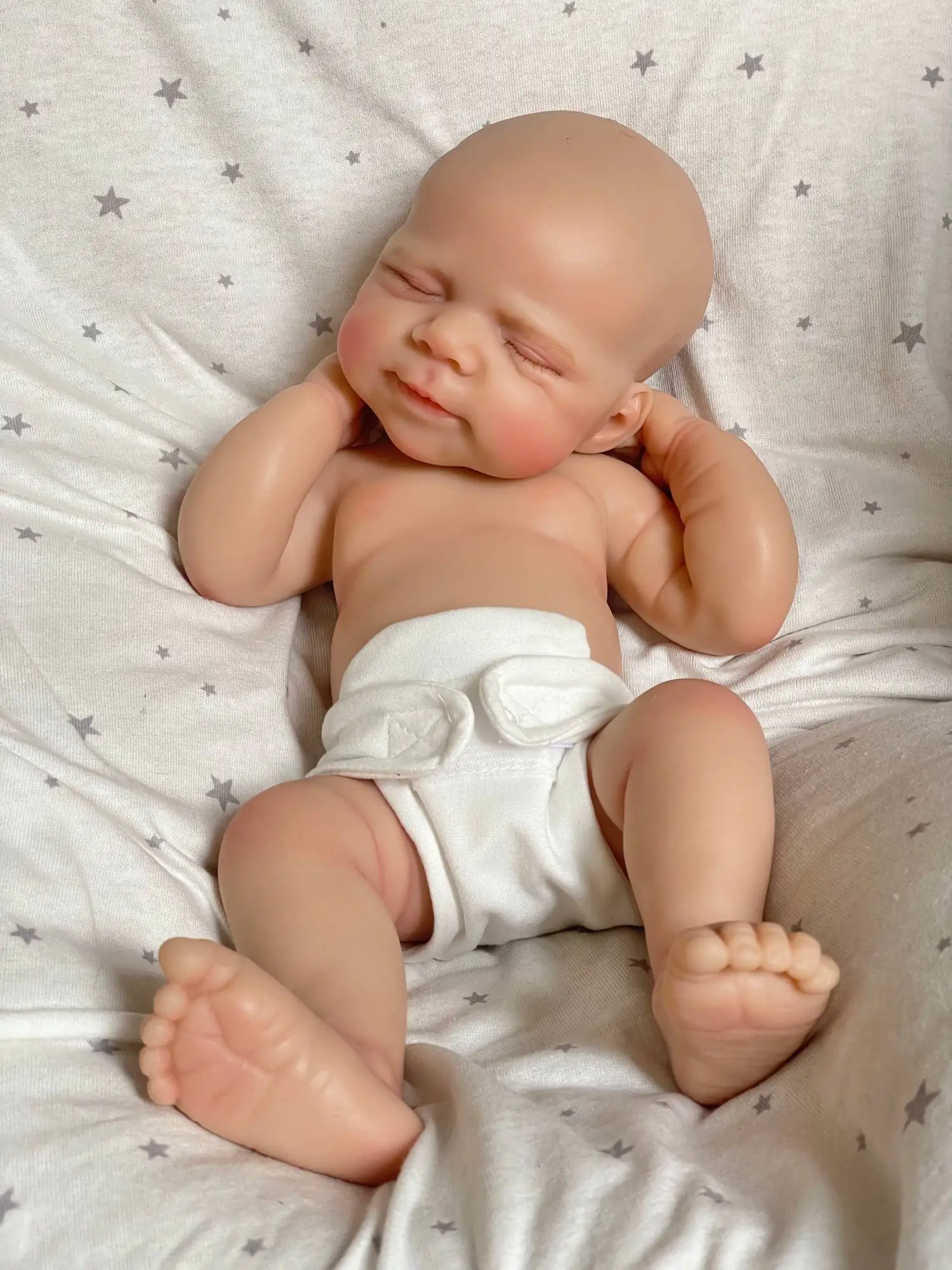 Bambole Reborn realistiche 12" Neonata Reborn in silicone pieno che dorme con set di vestiti e accessori per l'alimentazione