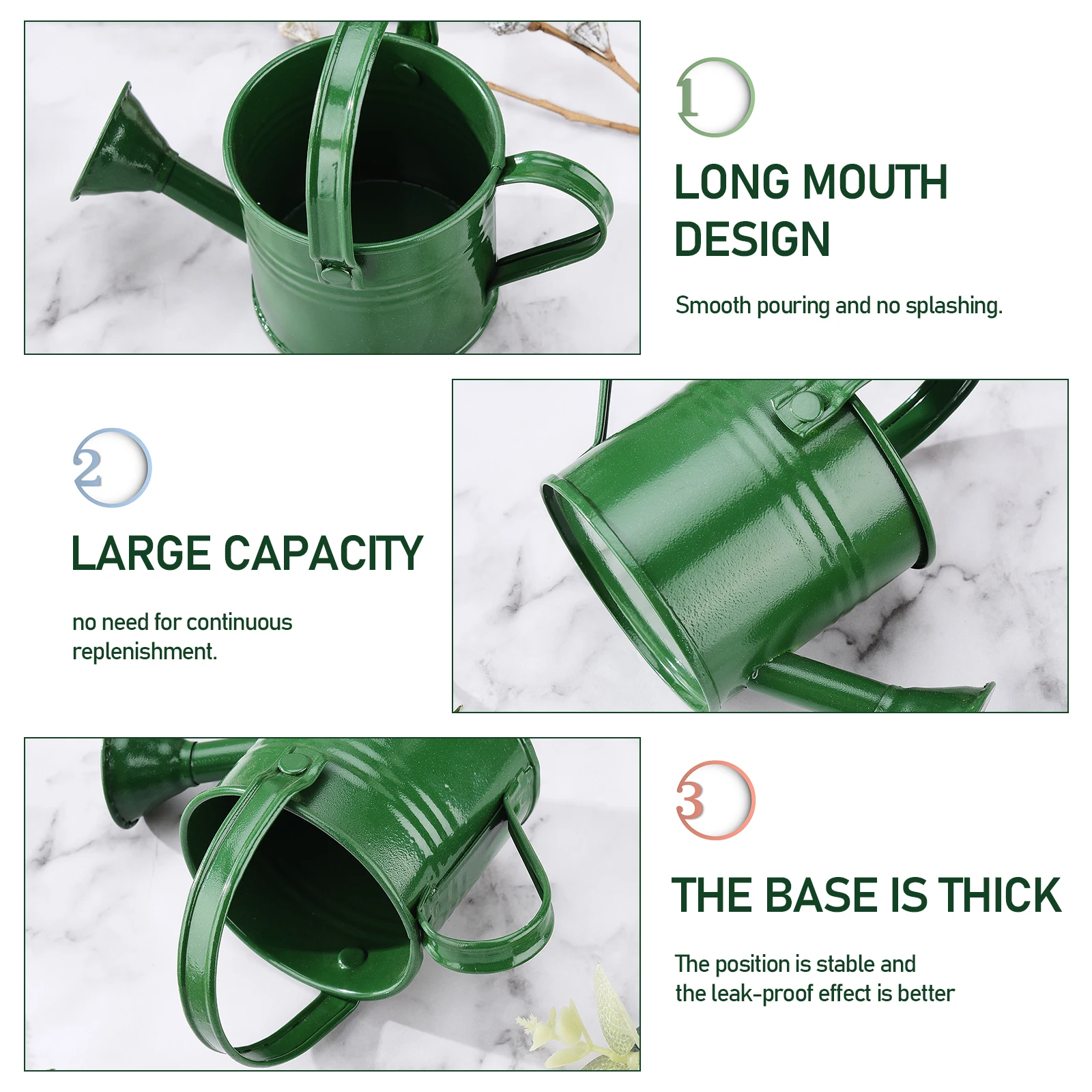 Green Iron Shower Flower Home Gardening Watering Pot Long Mouth  Large Capacity Watering Can Plant Watering Tool with Handle