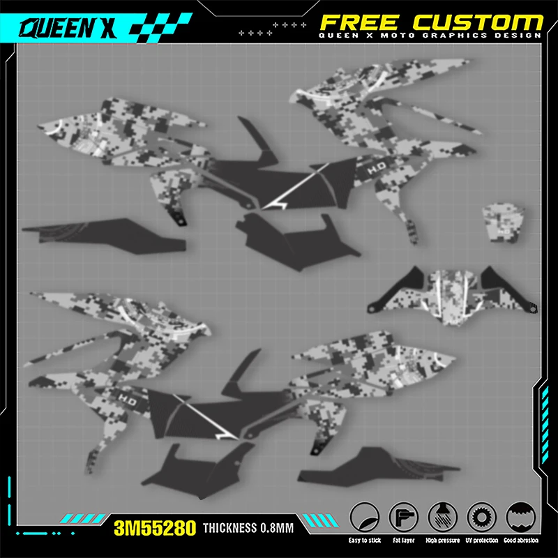 

Queen X MOTOR Motorcycle Graphics Decals Stickers Kit Numer Name Custom For Honda X-ADV 750 2021 2022 2023 750cc
