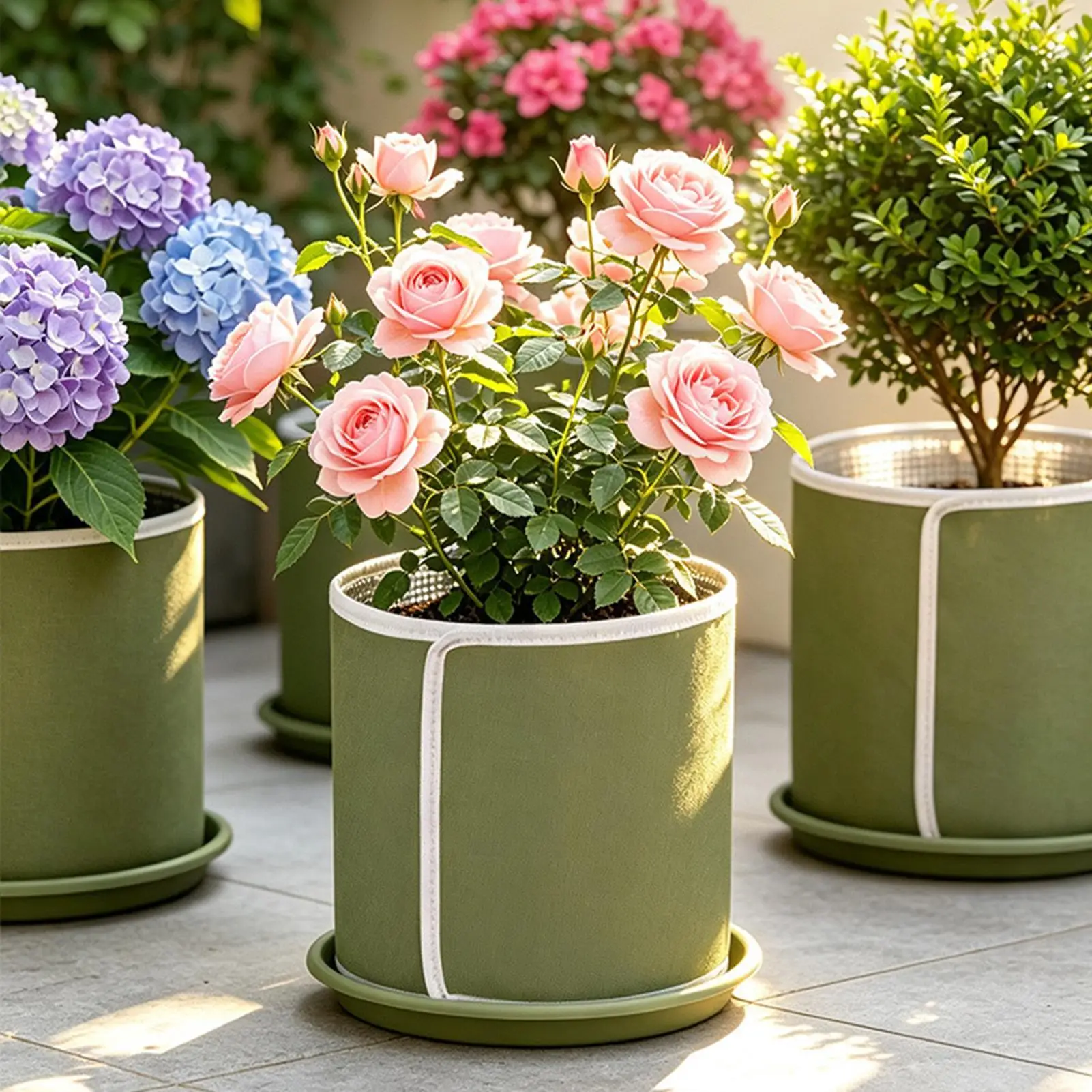 3 Pack Adjustable Reusable Aluminum Foil Pot Thermal Sleeve, Heat & Cold Insulation Wrap For All Season Garden Flower Pots