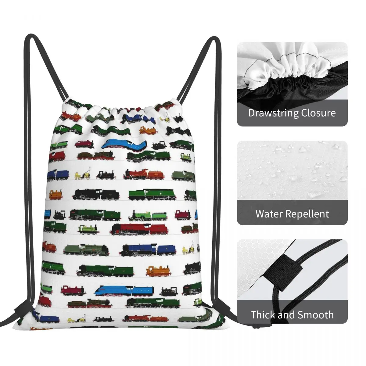 حقائب ظهر للقطارات البخارية البريطانية المميزة، متعددة الوظائف برباط، حقيبة أشتات للجيب، حقائب كتب لطلاب السفر