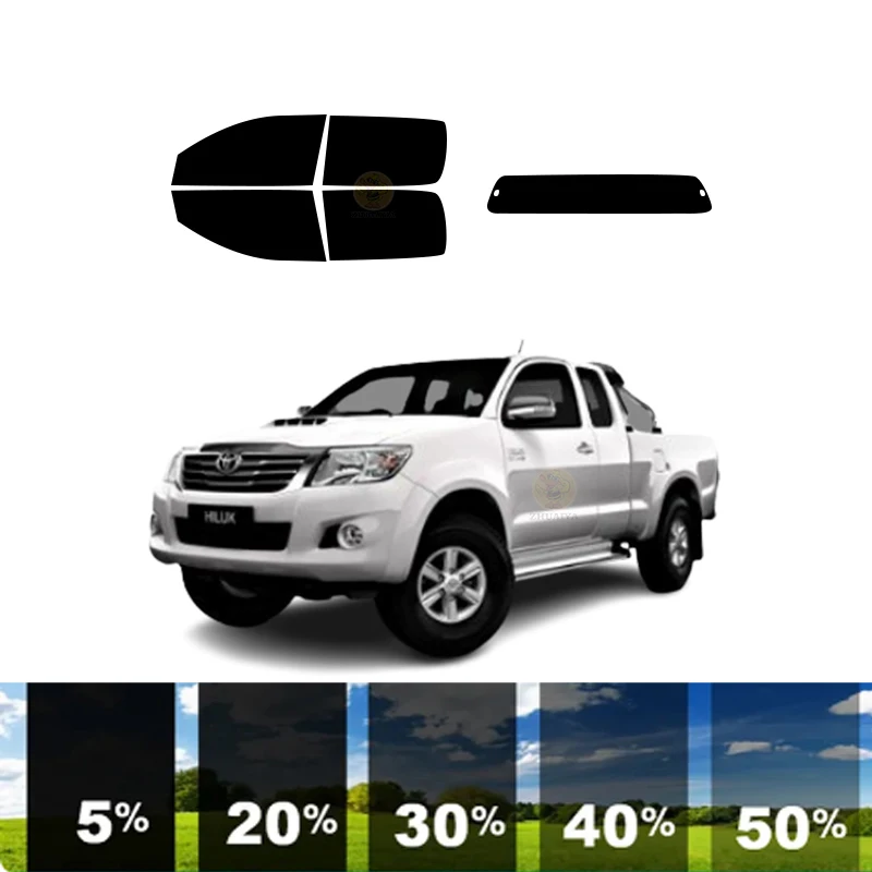 

Предварительно срезанная Съемная оконная Тонировочная пленка для автомобиля 100% UVR 5%-70% VLT теплоизоляционная углеродная пленка для TOYOTA HILUX 4 DR PU 2006-2015
