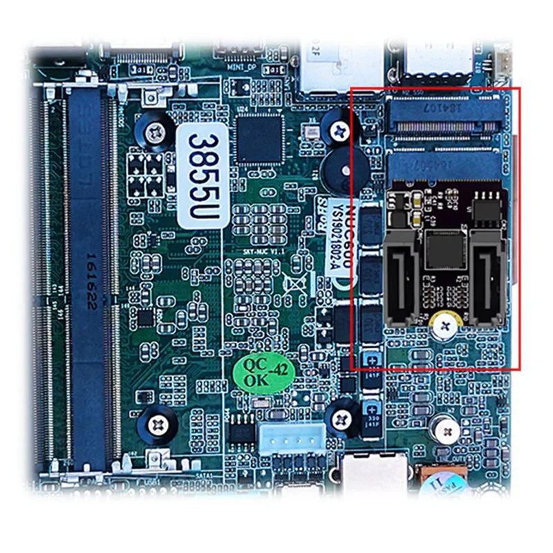 Riser Card M.2 To SATA3.0 Expansion Card Key A+E Wifi M.2 To SATA Adapter Card Free Drive JMB582