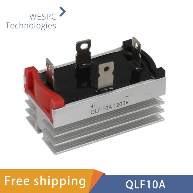 QLF10A Single-Phase Bridge Rectifier Diode 10A 1200V with Heatsink Radiator