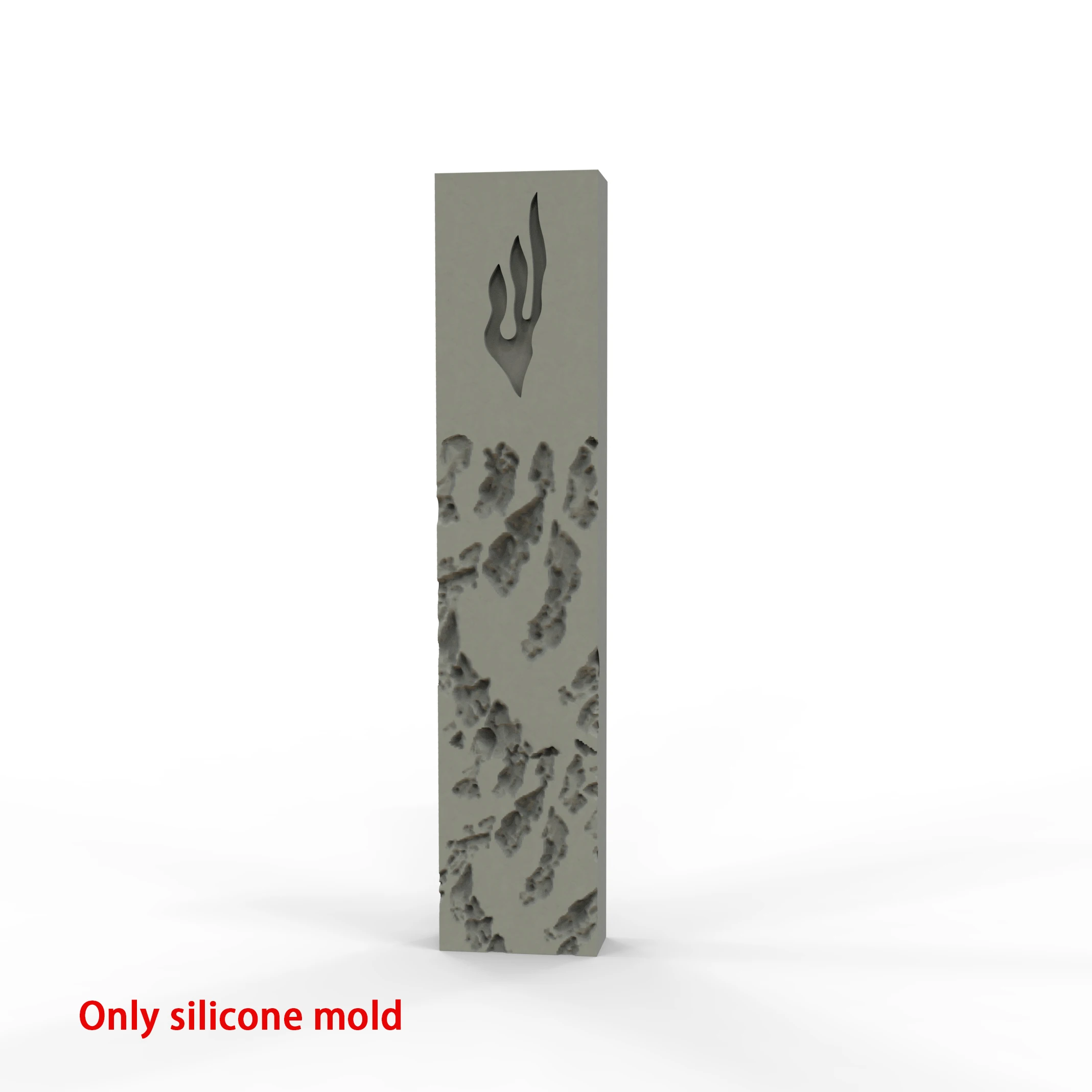 Silicone Mold for Mezuzah Cases | Reusable Mold for Concrete, Handmade Jewish Gift Making Tool with Shin Symbol Rock texture
