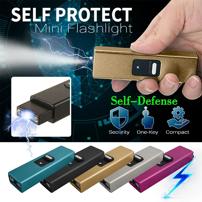 Outdoor Self-defense, Rechargeable Mini Flashlight, Female Anti-wolf Self-defense Tools