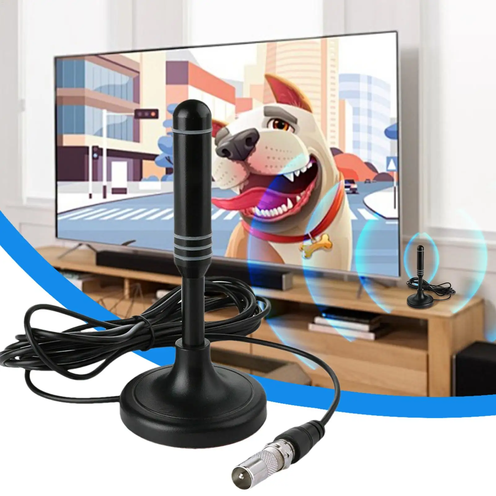 Indoor TV Antenna, Anti-Interference Long Range Digital HDTV Antenna, 4K 1080P Clear Picture For Home Bedroom Office dvb-t2