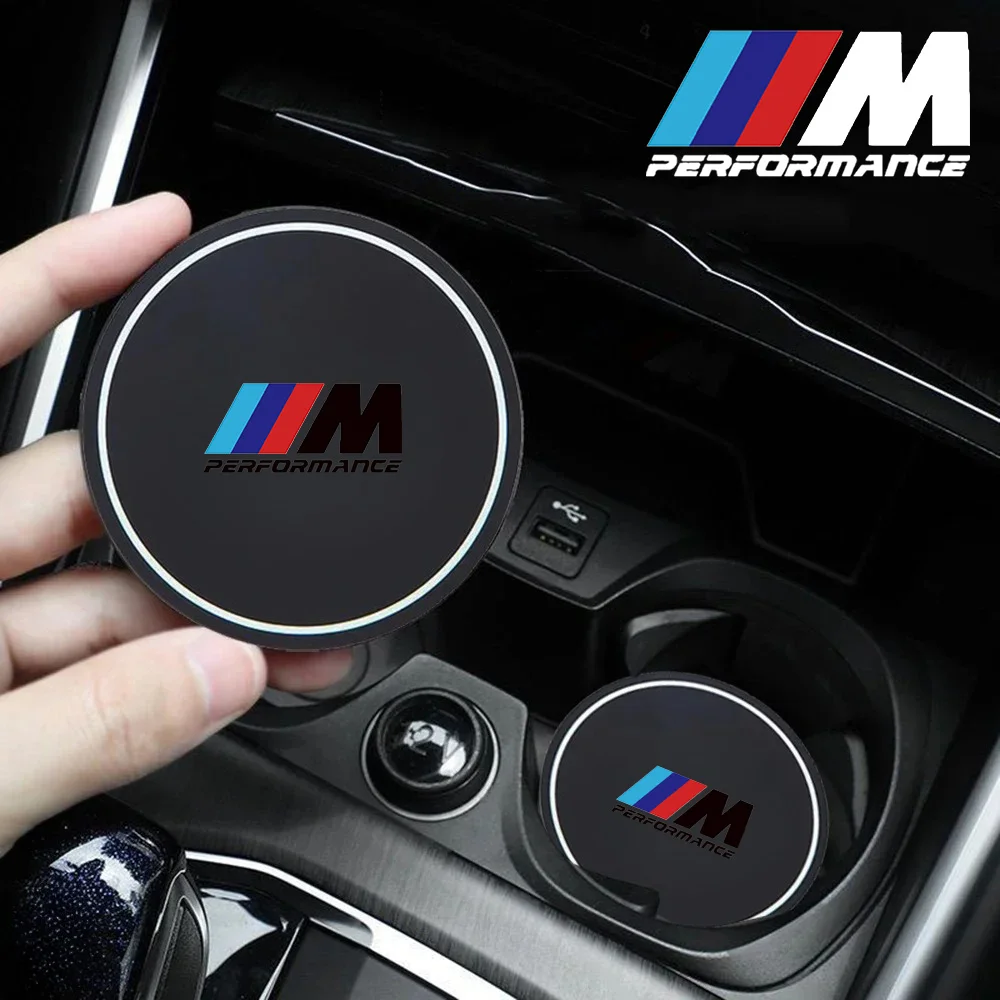 2Pcs Car Coaster Water Cup Bottle Holder Anti-slip Pad Mat Silica Gel For BMW 3 M M3 M5 F10 X1 X3 X5 Performance car accessories