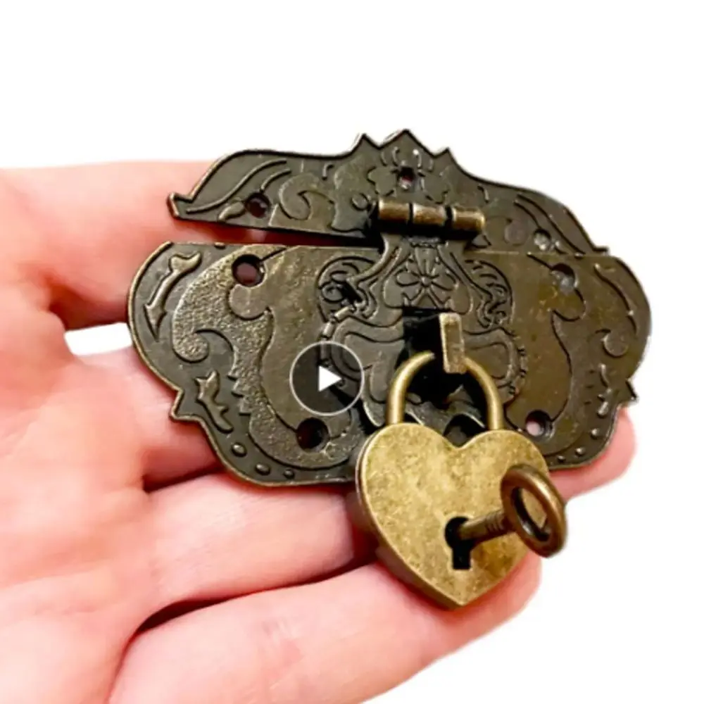 Durable Metal Wooden Case Hasp Catch Clasp Vintage Bronze Hasp Lock Buckle Jewelry Box