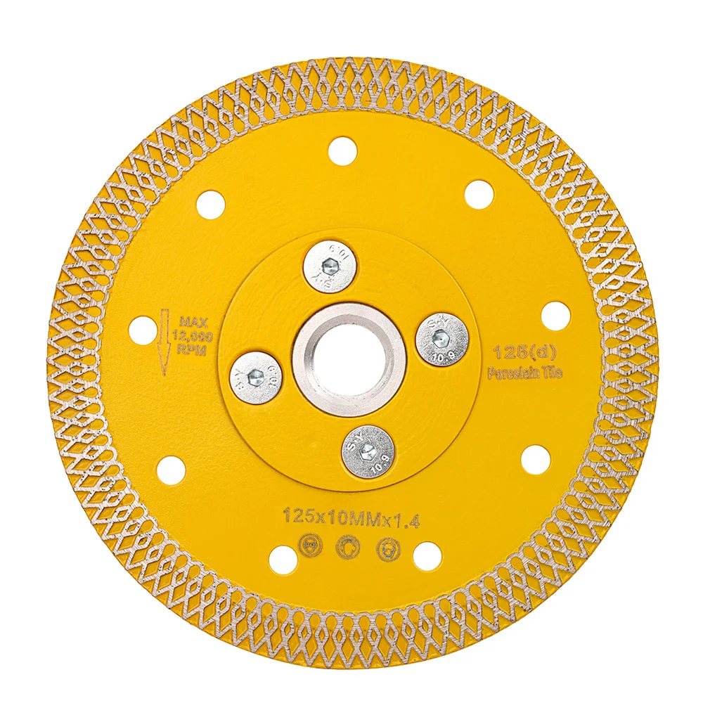 5" 125mm X 메쉬 타일 블레이드 화강암 대리석 도자기 타일 절단용 탈착식 플랜지 5/8"-11이 있는 다이아몬드 커팅 블레이드