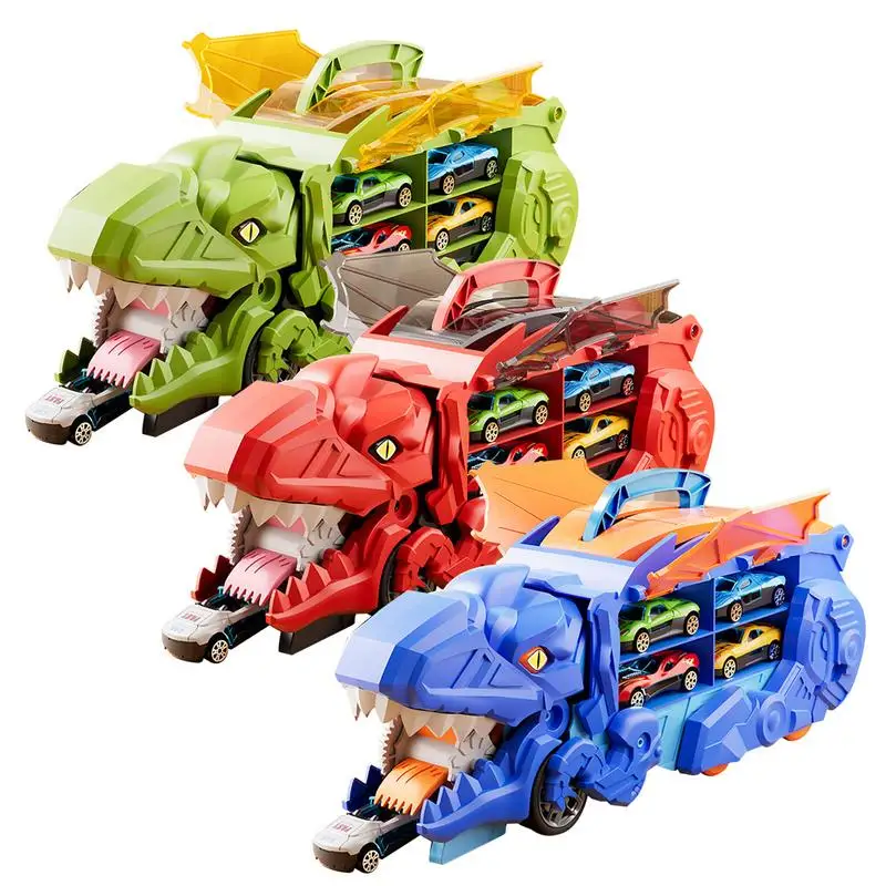 Dinosaur Truck Toys For KidsTyrannosaurus Car Track Toy Transformation Car Carrier Truck New Kids Dinosaur Transport Car Toys