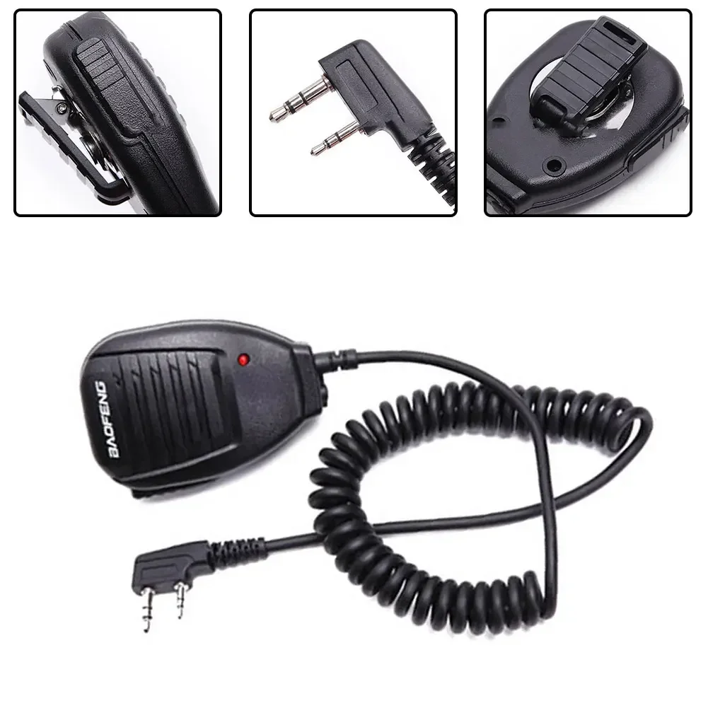 Baofeng-altavoz con micrófono para walkie-talkie, Radio de mano con conector piezas de 3,5mm/2,5mm, color negro, 1 BF-888S