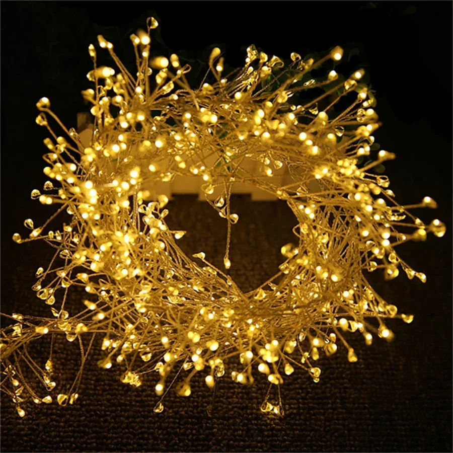 200/400 LED Firecracker Fairy Light Outdoor USB Powered Cluster Christmas Light with Remote for Wreath DIY Party Decor