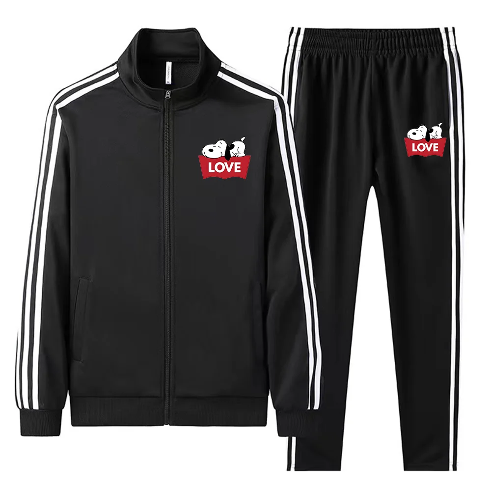 Snoopy Men's Sets High Quality Tracksuit for Men Fashion Brand Sports Wear Autumn Warm Outfit Sets Plus Size Hoodie Suits men