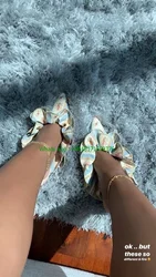 Luxury Pointy Toe Ruffles Mule Slippers Sexy Women Sweet Flats Slides 2022 Bohemia Fashion Ladies Shallow Outside Slip On Shoes