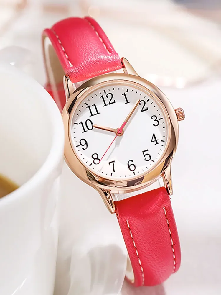Montre à Quartz pour femmes, cadran Simple, Bracelet fin, chiffres faciles à lire, montre-Bracelet décontractée et élégante pour femmes