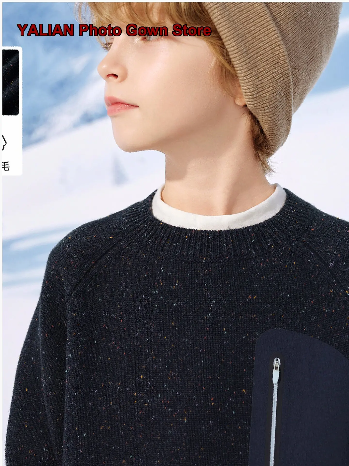 Boys Sweater Kids Colorful Yarn Knit Top Winter Thickened Warm