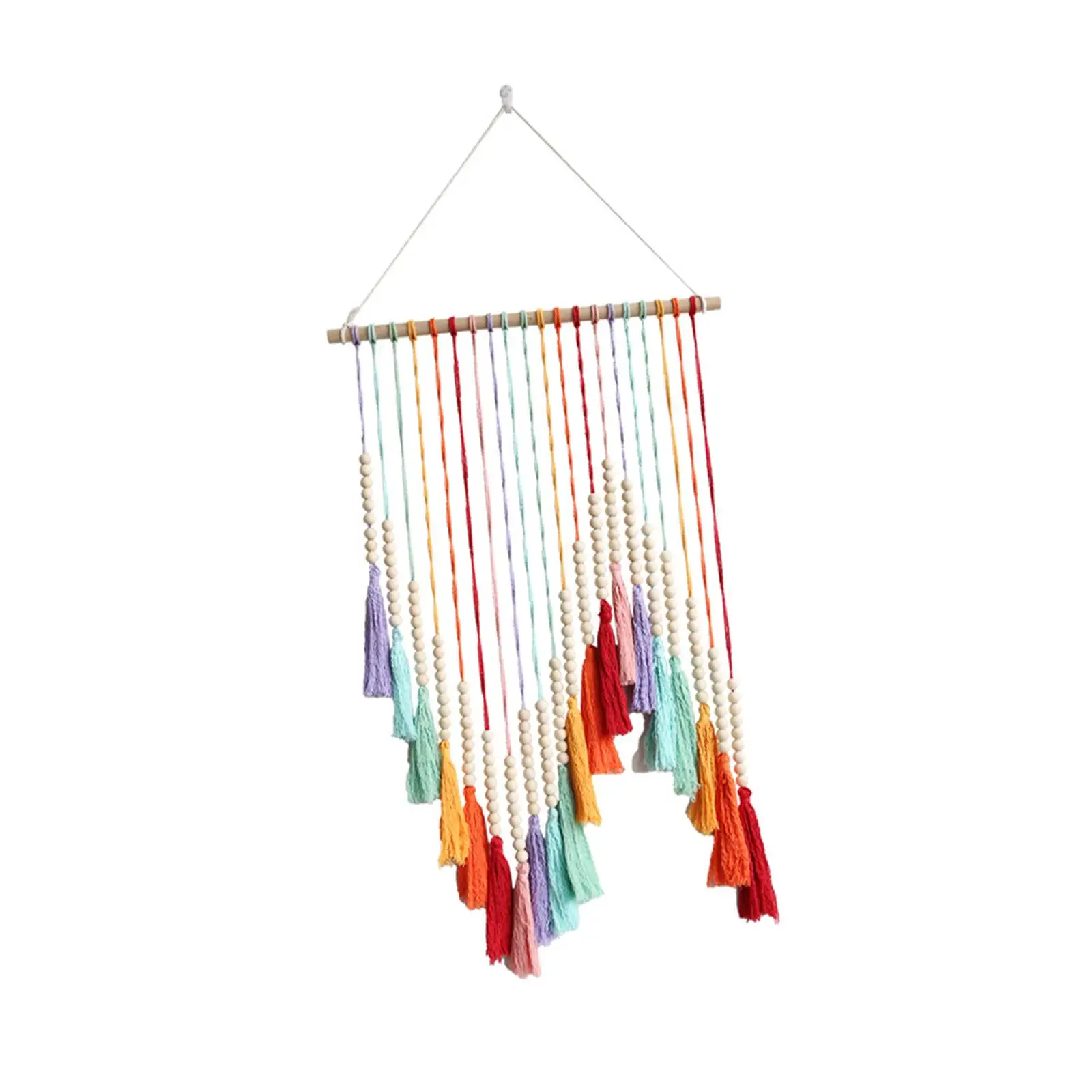 

Colorful Tassel Tapestry Backdrop Home Nursery Dorm Bedroom Handmade Geometric Art Wall Decor Macrame Tapestry Wall Modern