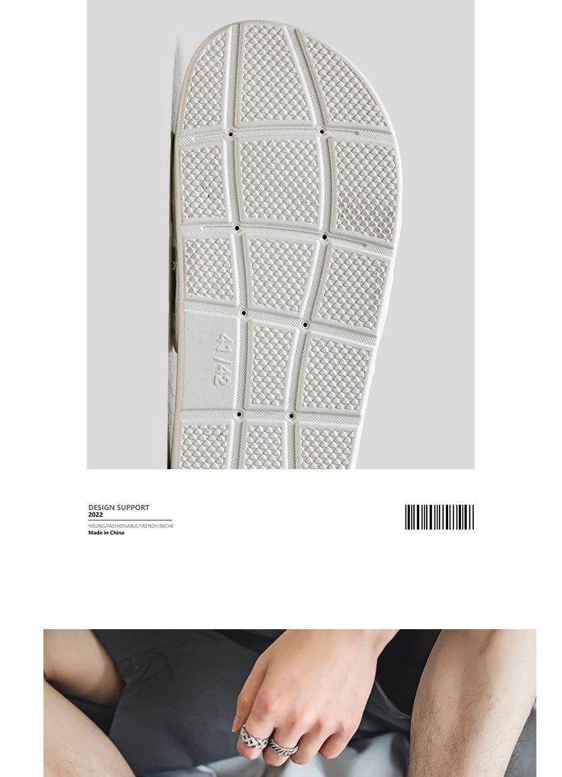 Herren Outdoor-Hausschuhe, für den Innenbereich, lässige Hausschuhe, rutschfest, weicher Boden, Hakenschlaufen-Hausschuhe, modische Strand-Sommersandalen, Flip-Flop – Detail 8