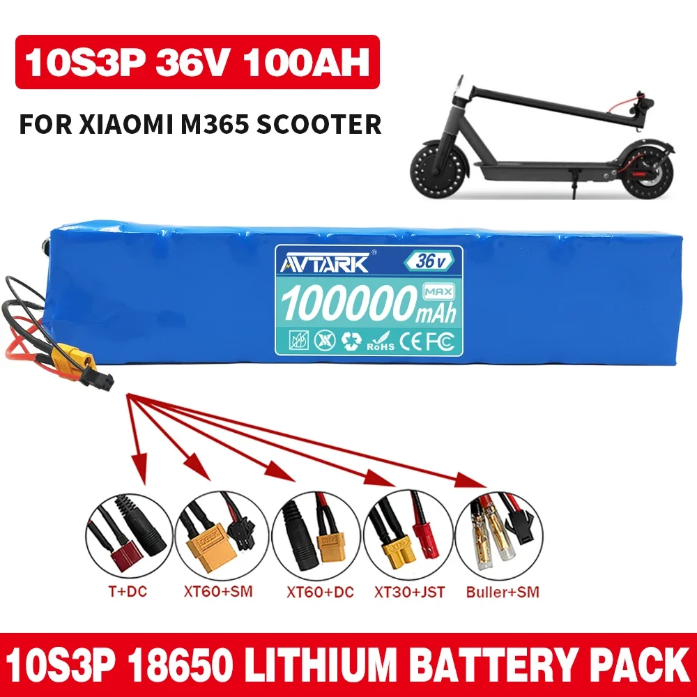 

10S3P 36V 12Ah 18650 Rechargeable Lithium Battery Pack 1000W Power Modified Bicycle electric scooter Vehicle with BMS