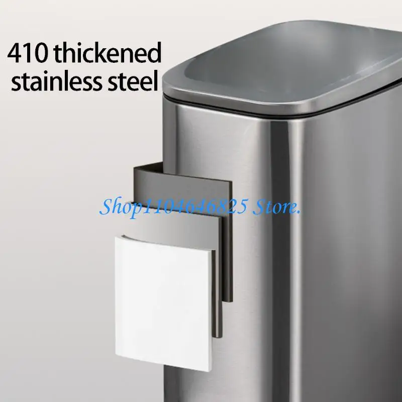 6L Rectangular Trash Can Modern Waste Bin for Bathroom Kitchen Slip Resistant