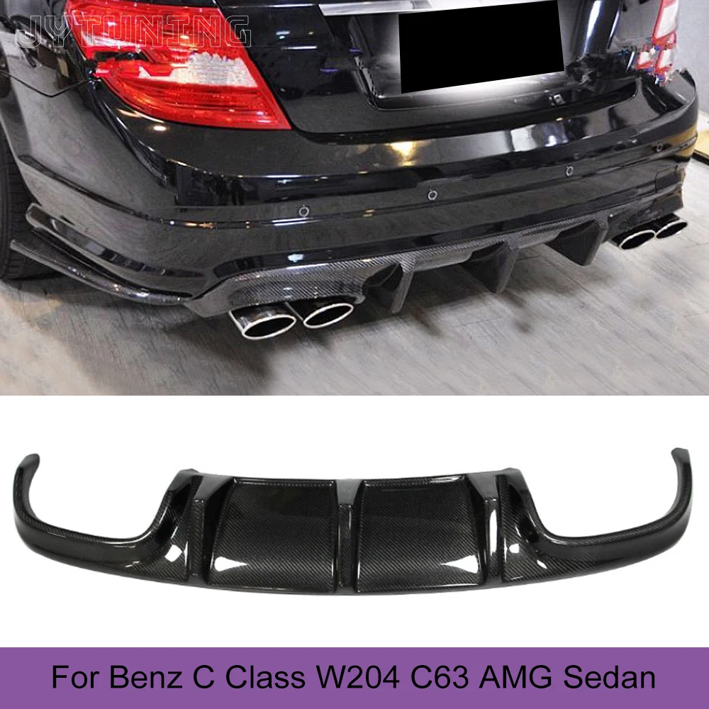 Carbon Fiber / FRP Rear Bumper Diffuser Lip Spoiler for Mercedes-Benz C-Class W204 C63 AMG Sedan 4Door Only 2008 - 2011