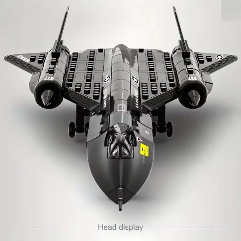 

Military SR-71 Blackbird reconnaissance aircraft space building blocks small particle puzzle assembly toy