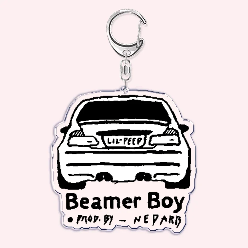 Lil Peep Rapper Keychain for Accessories Bag Pendant  Crybaby Hellboy Love Yikes Letter Key Chain Ring Keychains Jewelry Gift