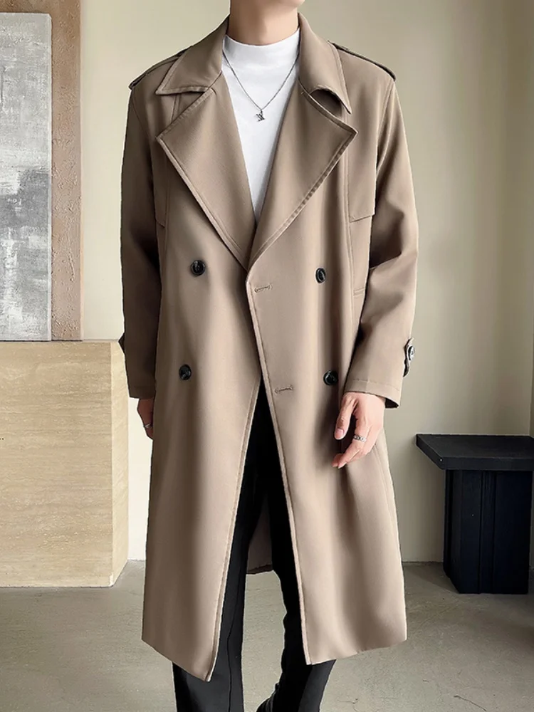 

Men's Windbreaker Jaet 2025 New Autumn High-End Briti Sle Chic Men's Mid-Length Lapel Coat Trendy Loose Fit Youth