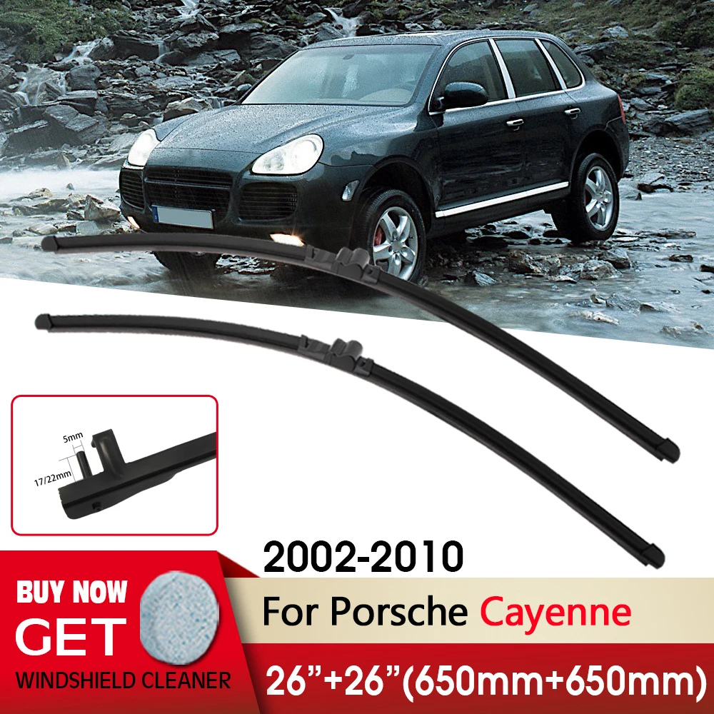 

Car Wiper RHD & LHD Front Wiper Blades 26"+26" For Porsche Cayenne 2002-2010 Fit Side Pin Windscreen Wipers Auto Accessories