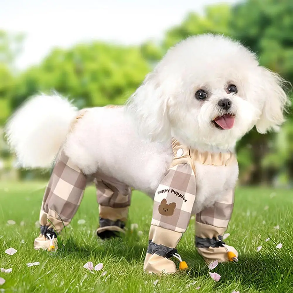 Botas impermeáveis para cães, botas de chuva com suspensório, 2025 novas calças à prova de poeira ao ar livre, mangas sujas para cães ajustáveis h0g1