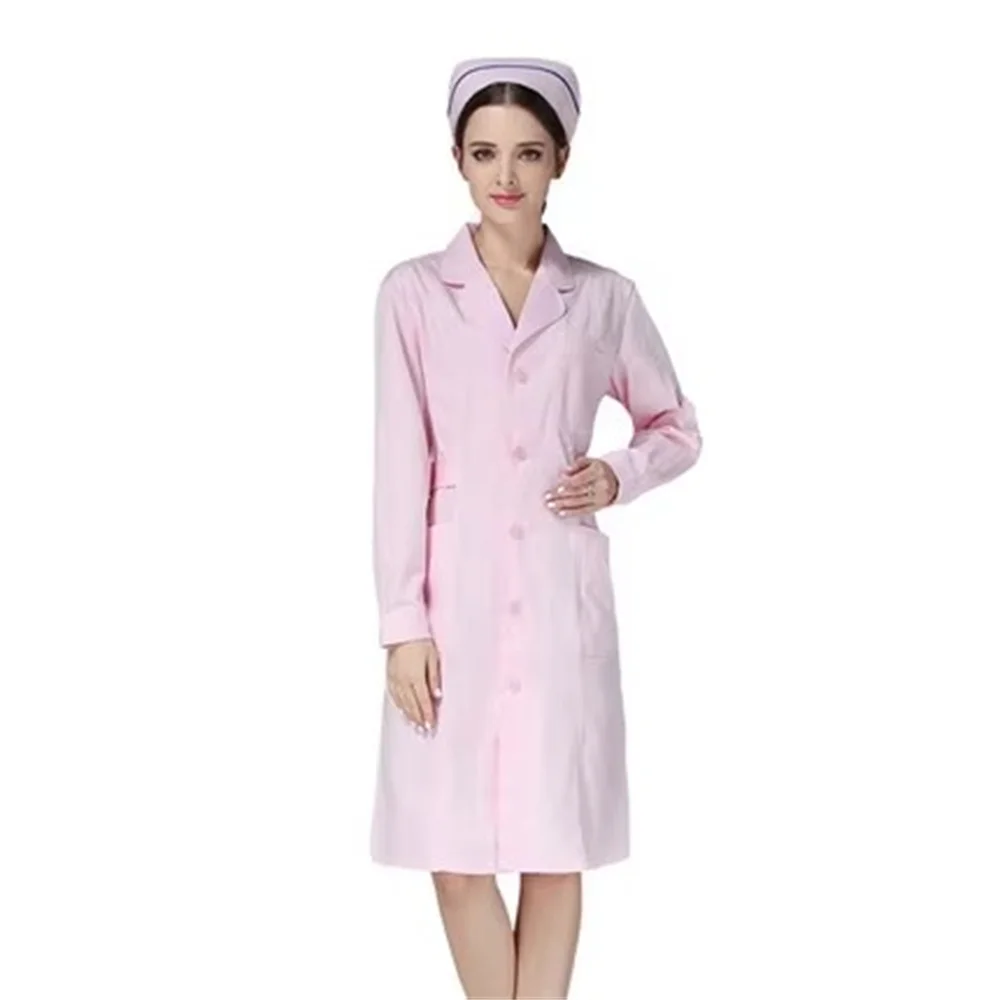Uniforme d'infirmière pour femmes, blouse de laboratoire blanche à manches courtes, salopette à manches longues pour médecin féminin