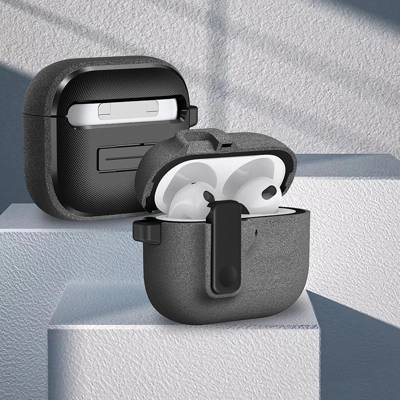 Nieuw voor AirPods 4e generatie hoes (2024) Armor Robuuste schokbestendige beschermhoes met veilig slot voor AirPods 4 USB C-hoesjes