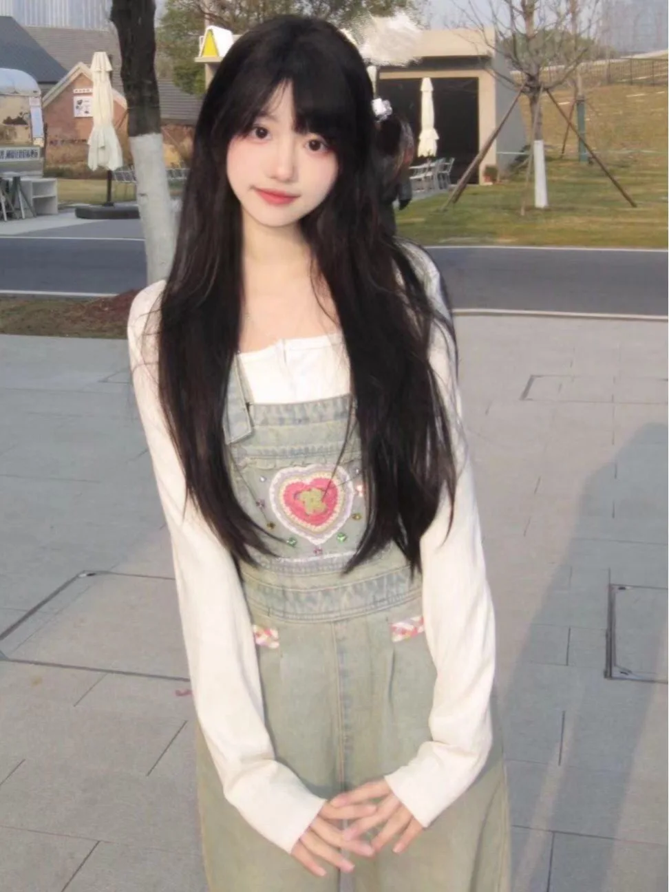 

Sweet Denim Overalls Women's Spring Summer New Sle Small Size Heart Embroidery Slim Straight Jumpsuit Casual High Waist Jeans