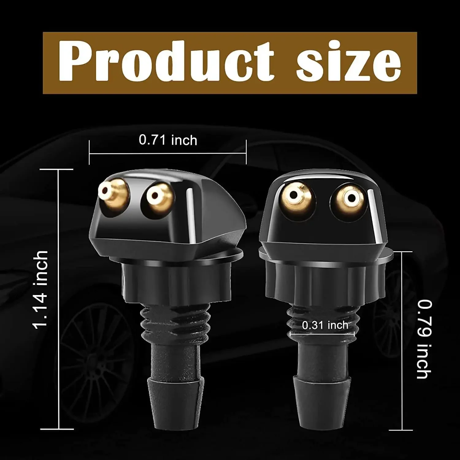 Car Windshield Wiper Washer Spray Nozzle Fits Most Car Models Car Dual Holes Windshield Washer Nozzle Wiper Water Spray Jet