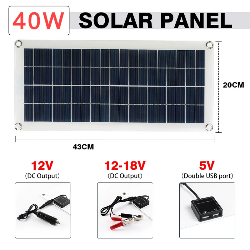 Solar Panel Power System 30W   Battery Charger 1000W Inverter USB Complete Controller Kit Home Portable  Station