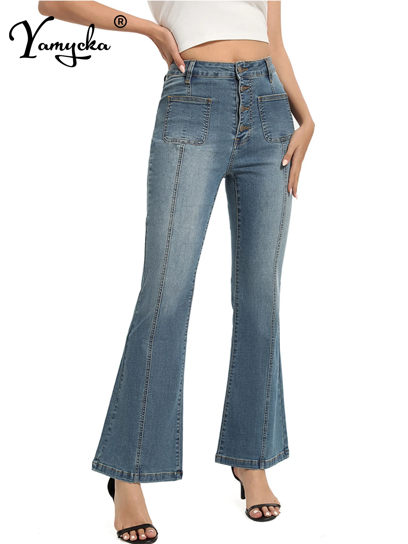 Sexy high waist black denim pants women wide leg baggy pants trousers woman clothes fashion casual flared leggings pants jeans