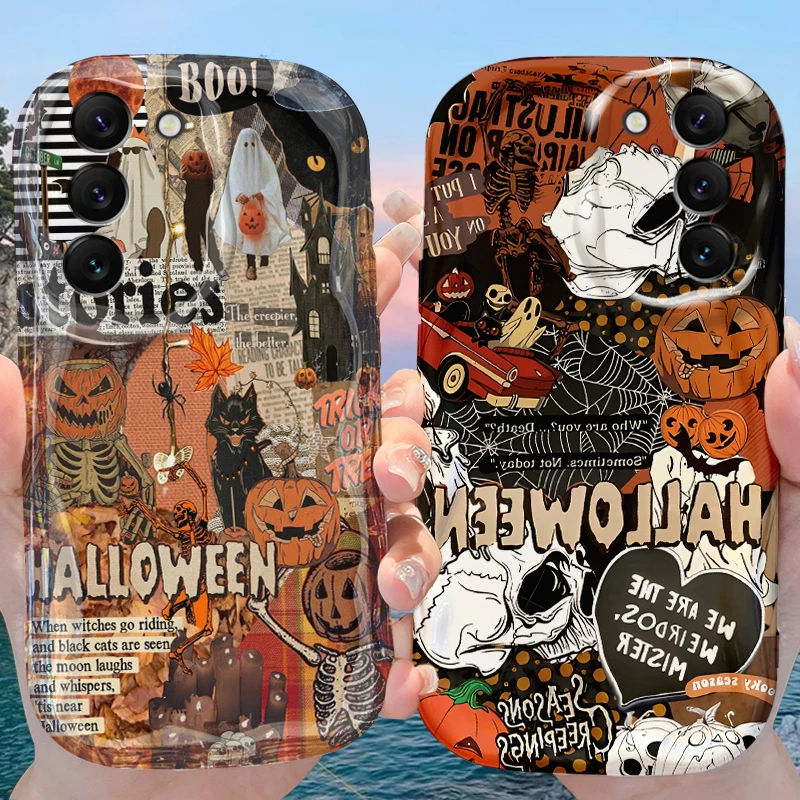 

Halloween Wave Case for Samsung Galaxy S25 S24 S23 S22 S21 Ultra Plus S20 FE A73 A72 A71 A56 A55 A54 5G A52 A52S A51 4G Cover