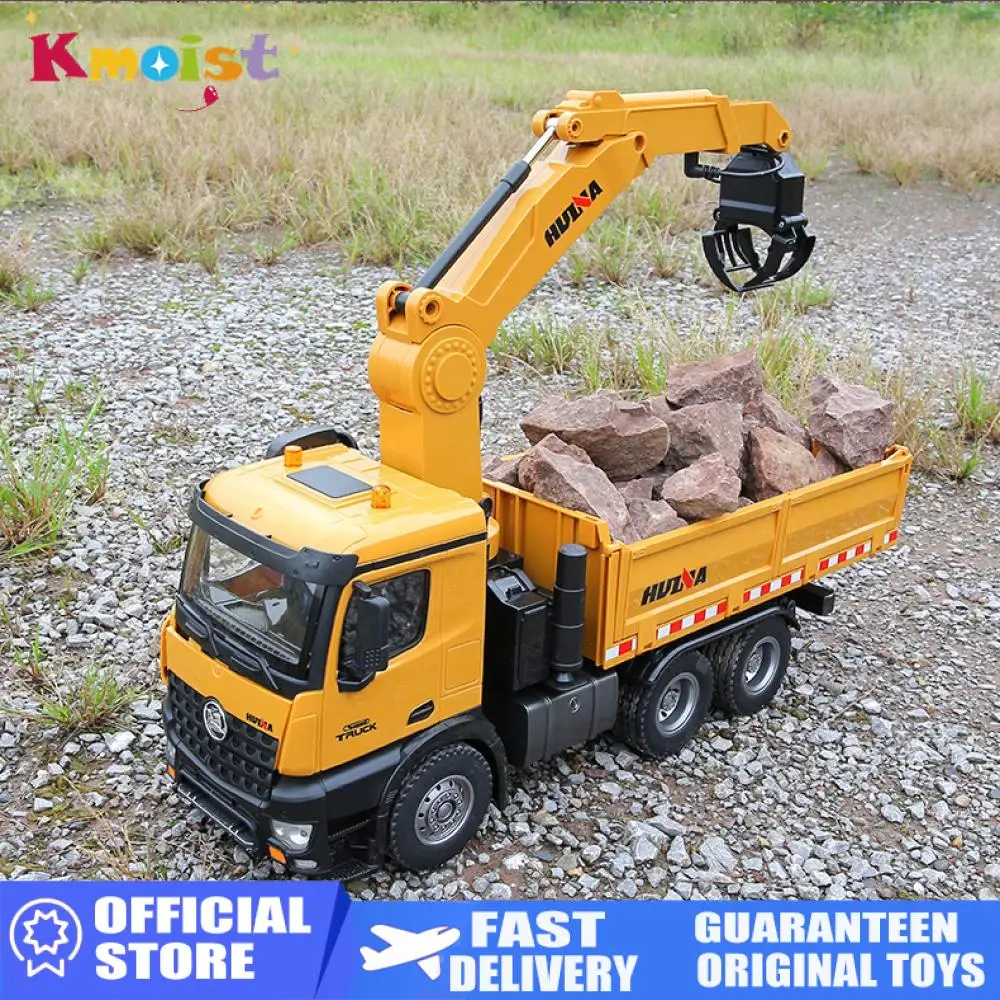 Huina 1575 1/14 RC Alloy Timber Grapplo Dump Truck Remote  26 Channel Engineering Vehicle Electric Cars Toys for Boys Xmas Gifts