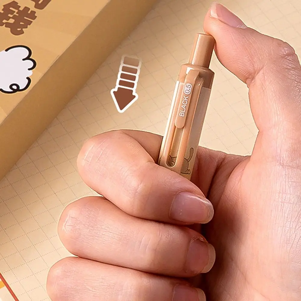 5PCS/Set Creative ST Tip Gel Pen Soft Grip Capybara Ballpoint Pen Press Type Non-repeating Neutral Pen Gift