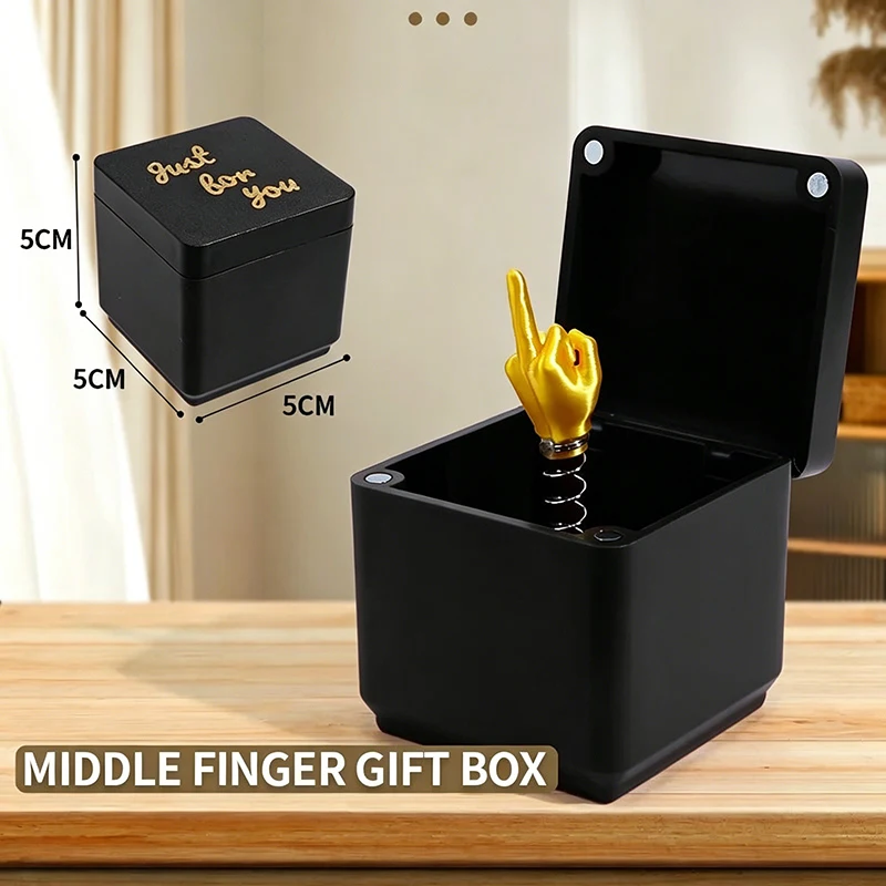 Christmas Prank Gift Middle Finger in Box - Funny Creative Decoration for Office Desk Home