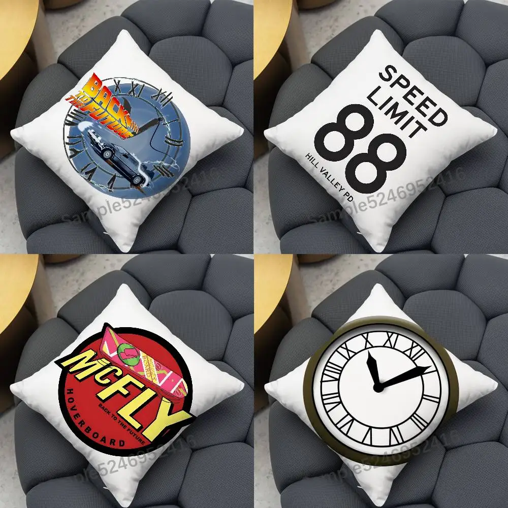 B-Back To The Future Vintages Pillow Case Cover Square for Decorative Cushion Bed Couch Sofa Classic Style Machine Washable
