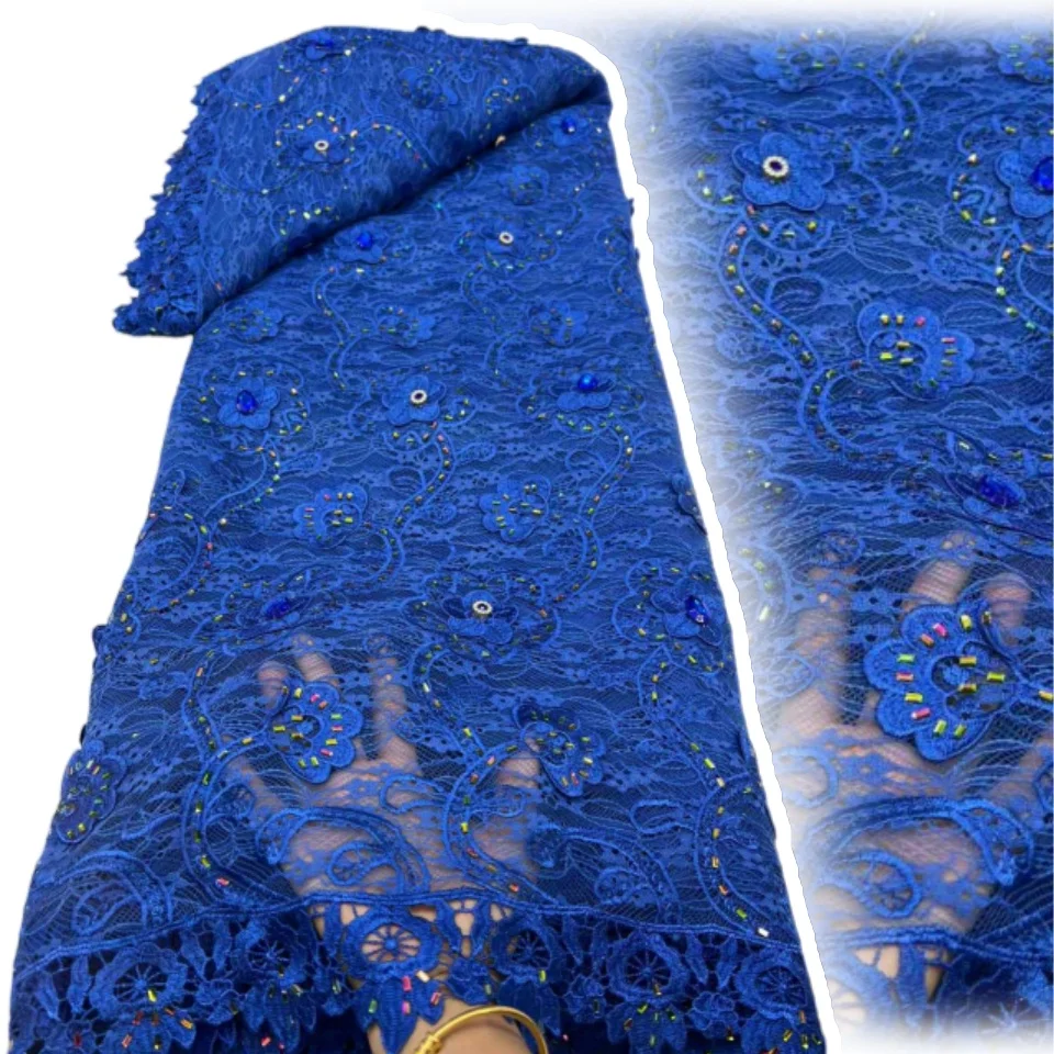 

African Luxury 5 Yards Guipure Lace Fabric Gorgeous Niger Embroidered Lace Lace Fabric for Women's Party Dresses Sewing 2238