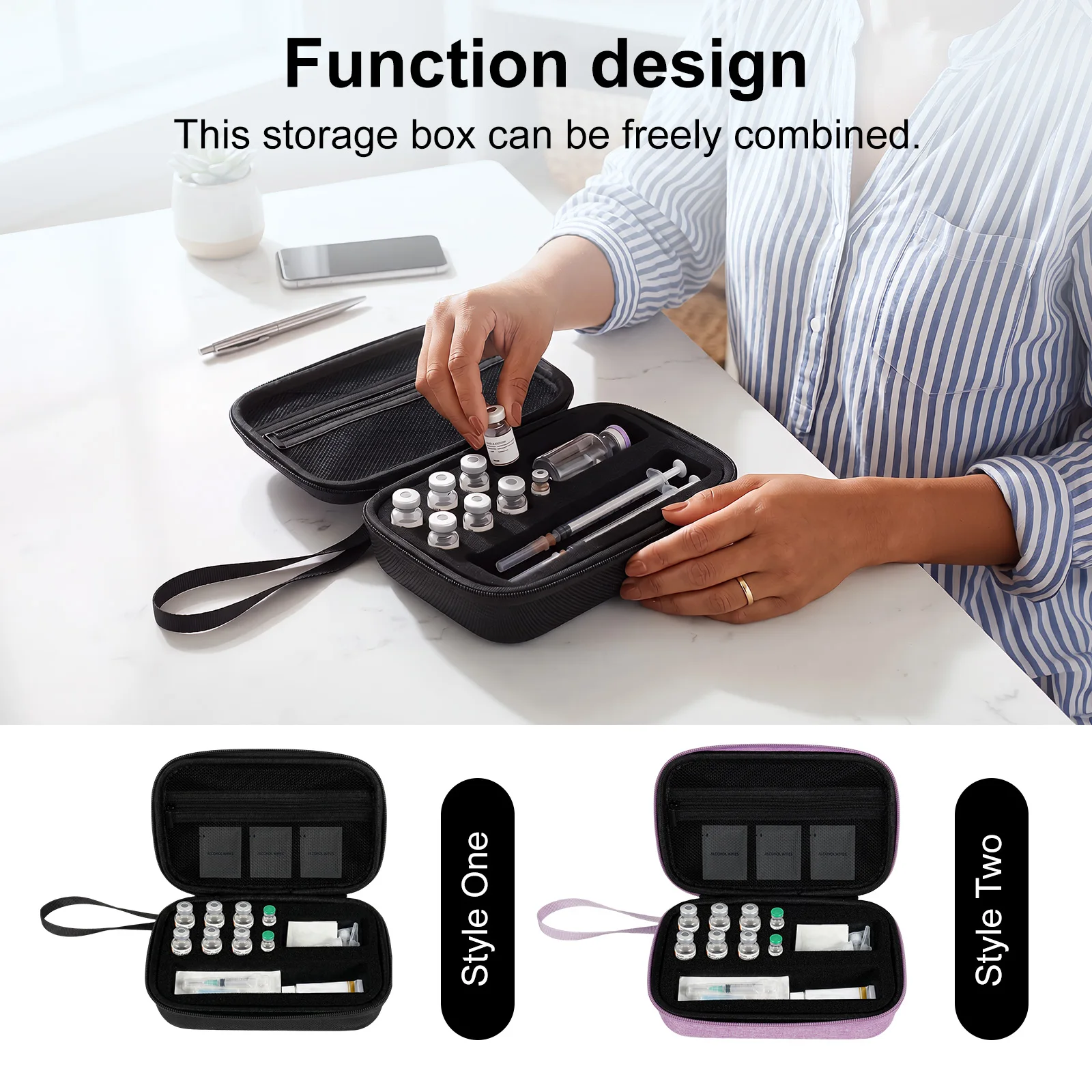 1/3/5/10ML Insulin Vials Storage Case Waterproof Portable Peptide Organizer Bag Travel Insulin Storage Box for Fridge Freezer