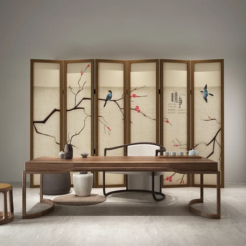Modern Chinese screen partition folding screen entrance bedroom teahouse living room restaurant hotel folding screen partition d