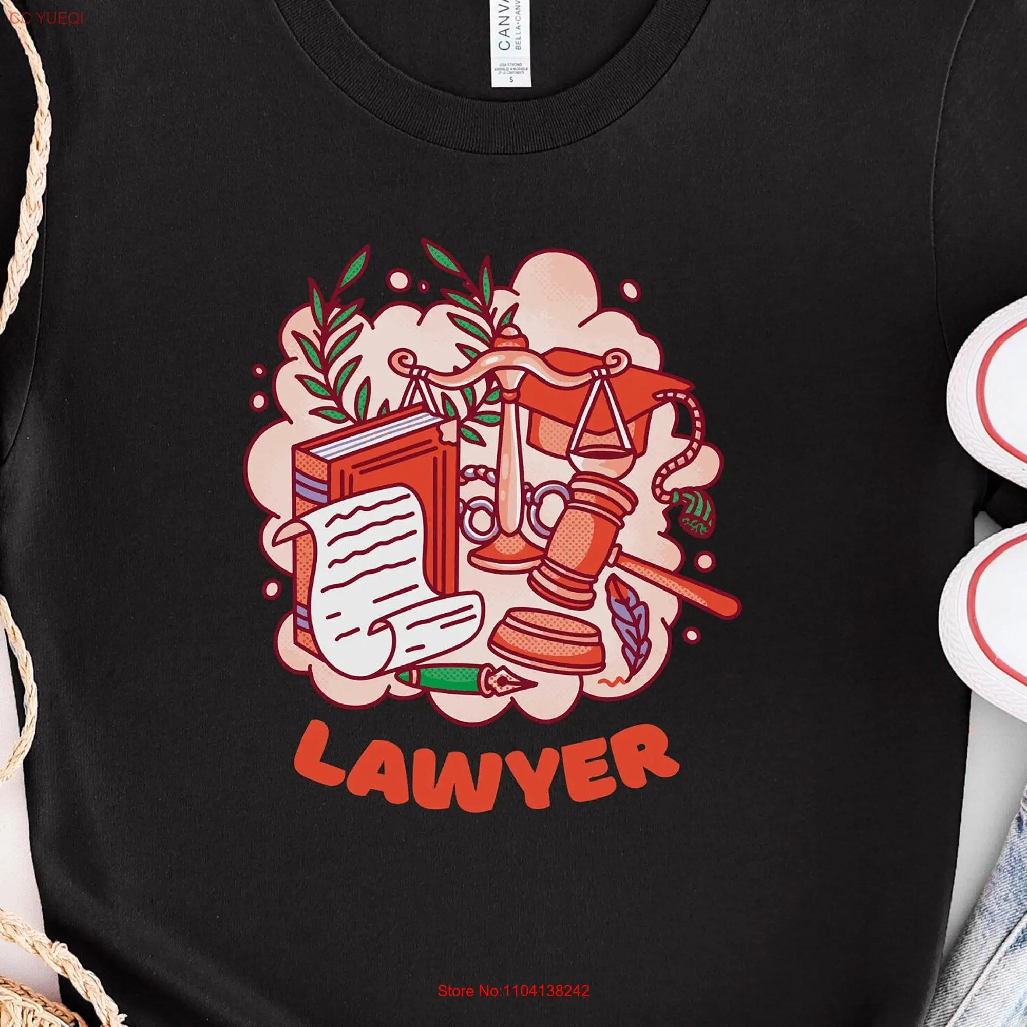 Cute Lawyer Gavel T Shirt Funny Law School Graduation for Legal Professional Perfect Courtroom long or short sleeves