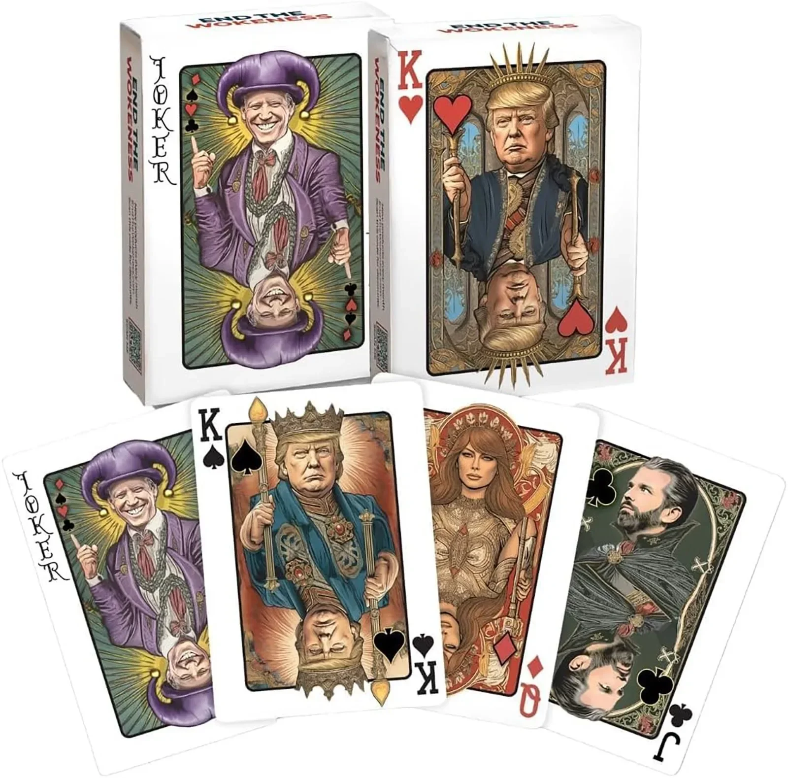 Trump Poker Playing Card,Premium Collectible Deck Family Poker Set Salute to Melania Trump Jr.and Biden Joker for Poker Nights