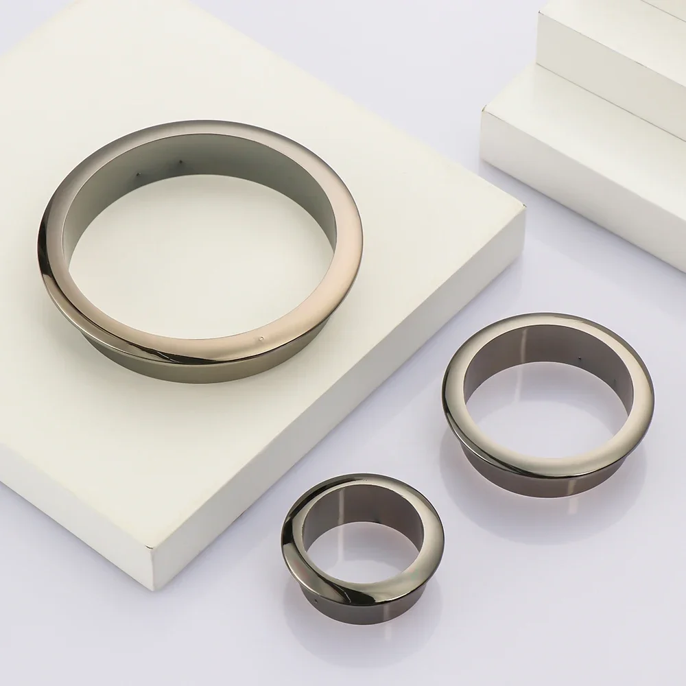 1PC Wire Hole Cover 25-80MM Round Computer Grommet Line Box Office Desk Table Cable Fastener