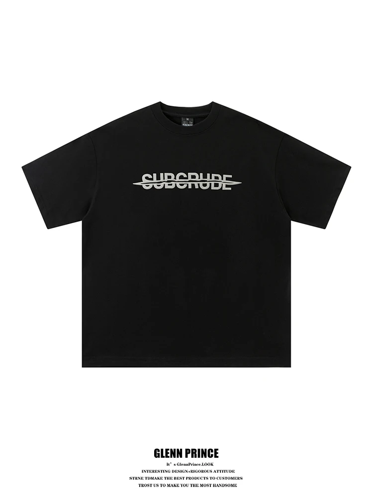 

Loose Unisex Summer T-Shirt GPstudio American High Street Letter Foaming Print Short Sleeve Youth Fashion Brand Couples Tee