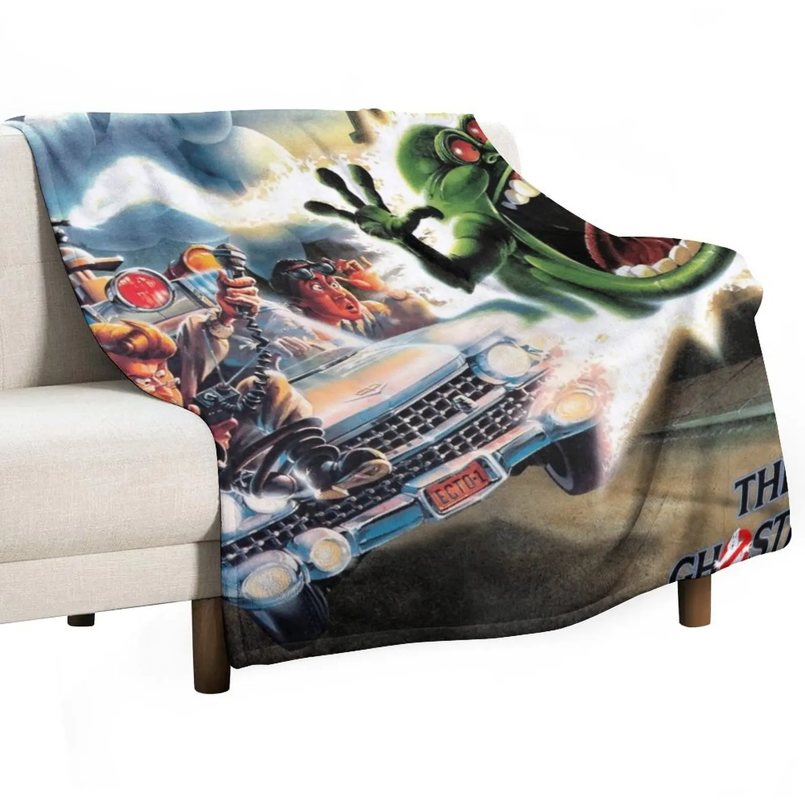 The Real Ghostbusters Classic Artwork Throw Blanket Summer Flannel Fabric Blankets